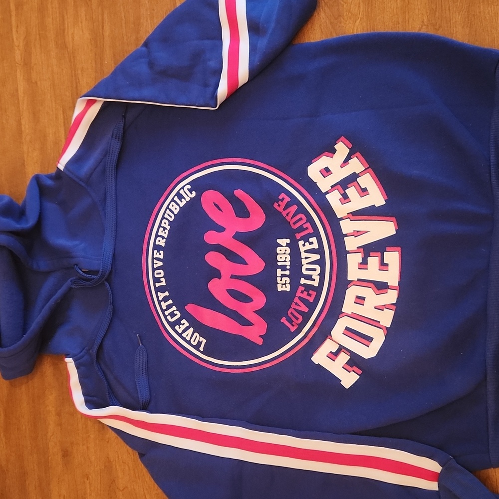 Blue "Love" hoodie